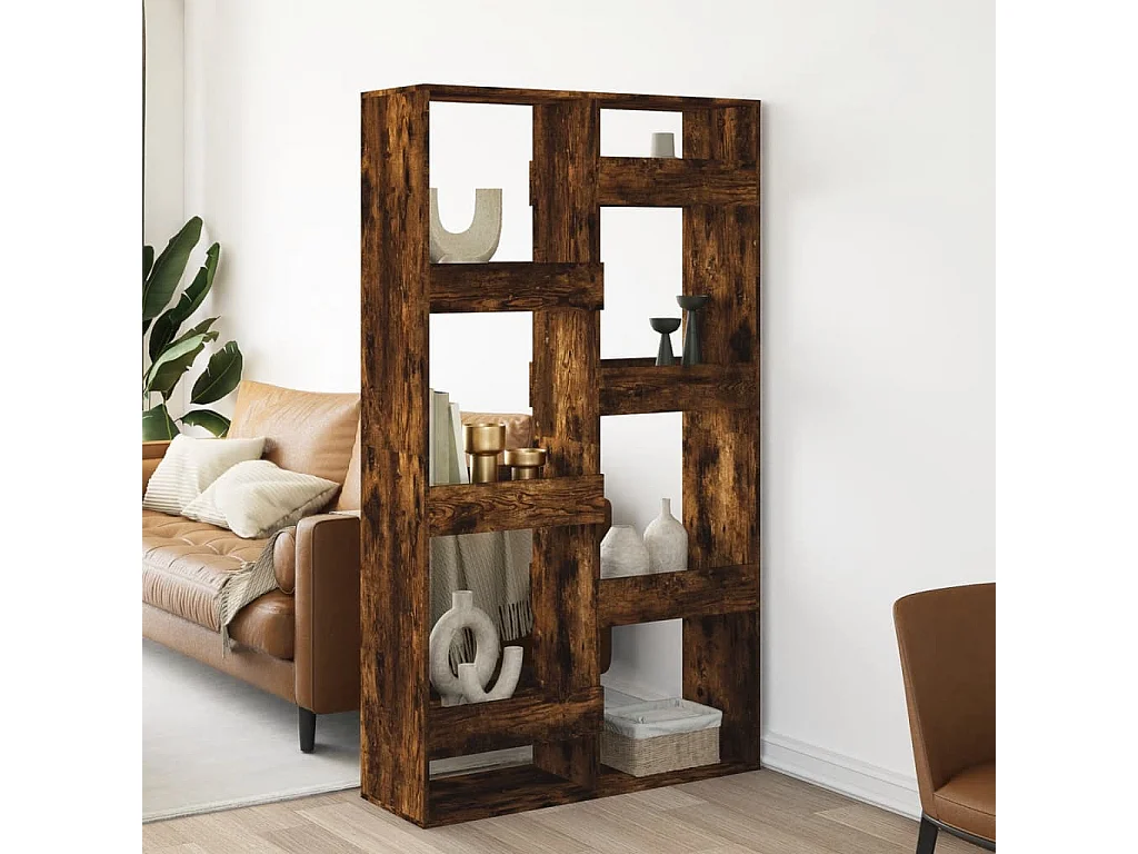 Separador de ambientes madera roble ahumado 100x33x175 cm