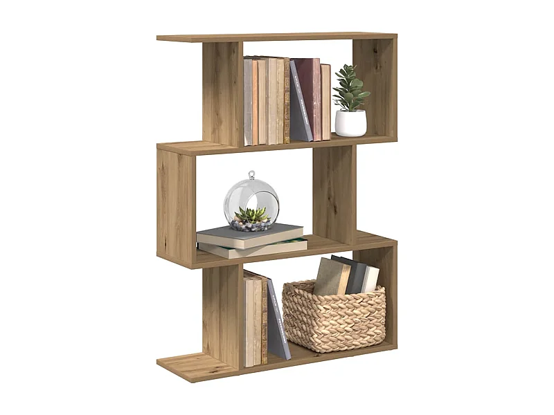 Kamerscherm / boekenkast 3-laags 70x24x97 cm hout artisanaal