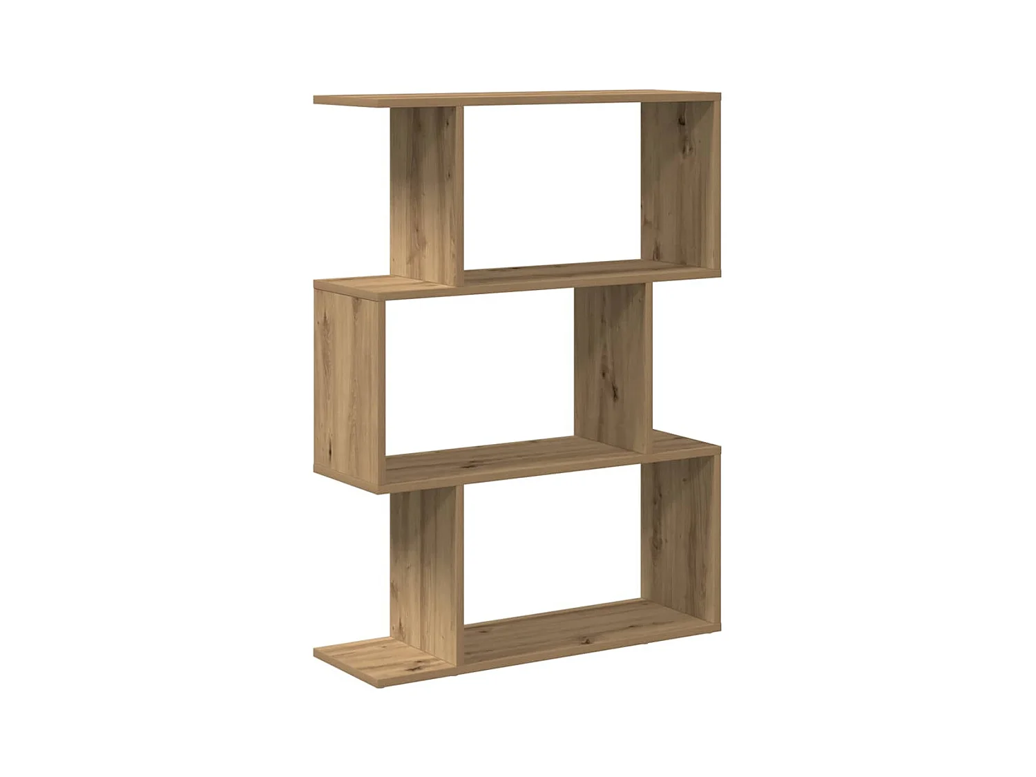 Bibliothèque séparatrice de pièce à 3 niveaux chêne artisanal