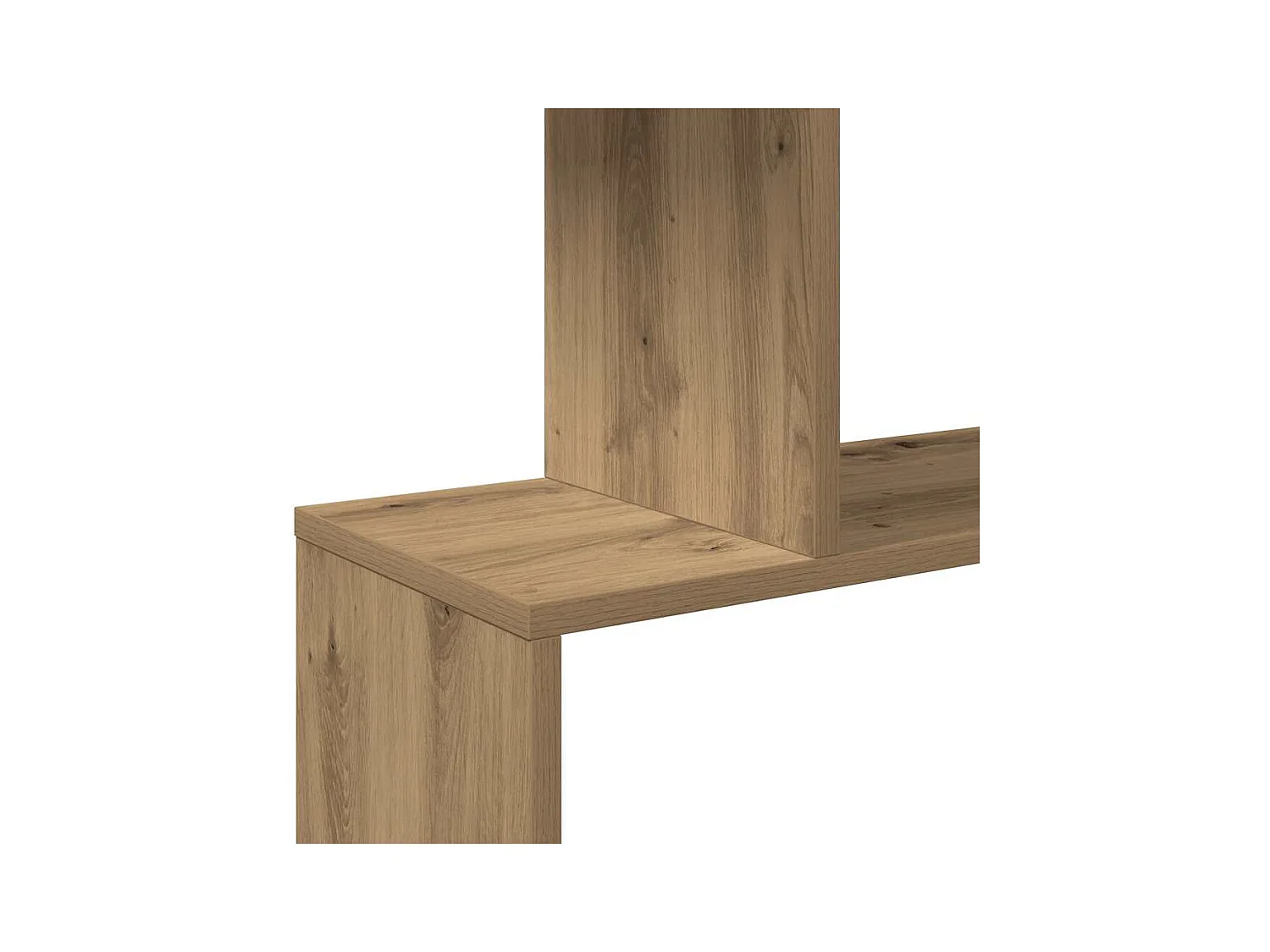 Bibliothèque séparatrice de pièce à 3 niveaux chêne artisanal