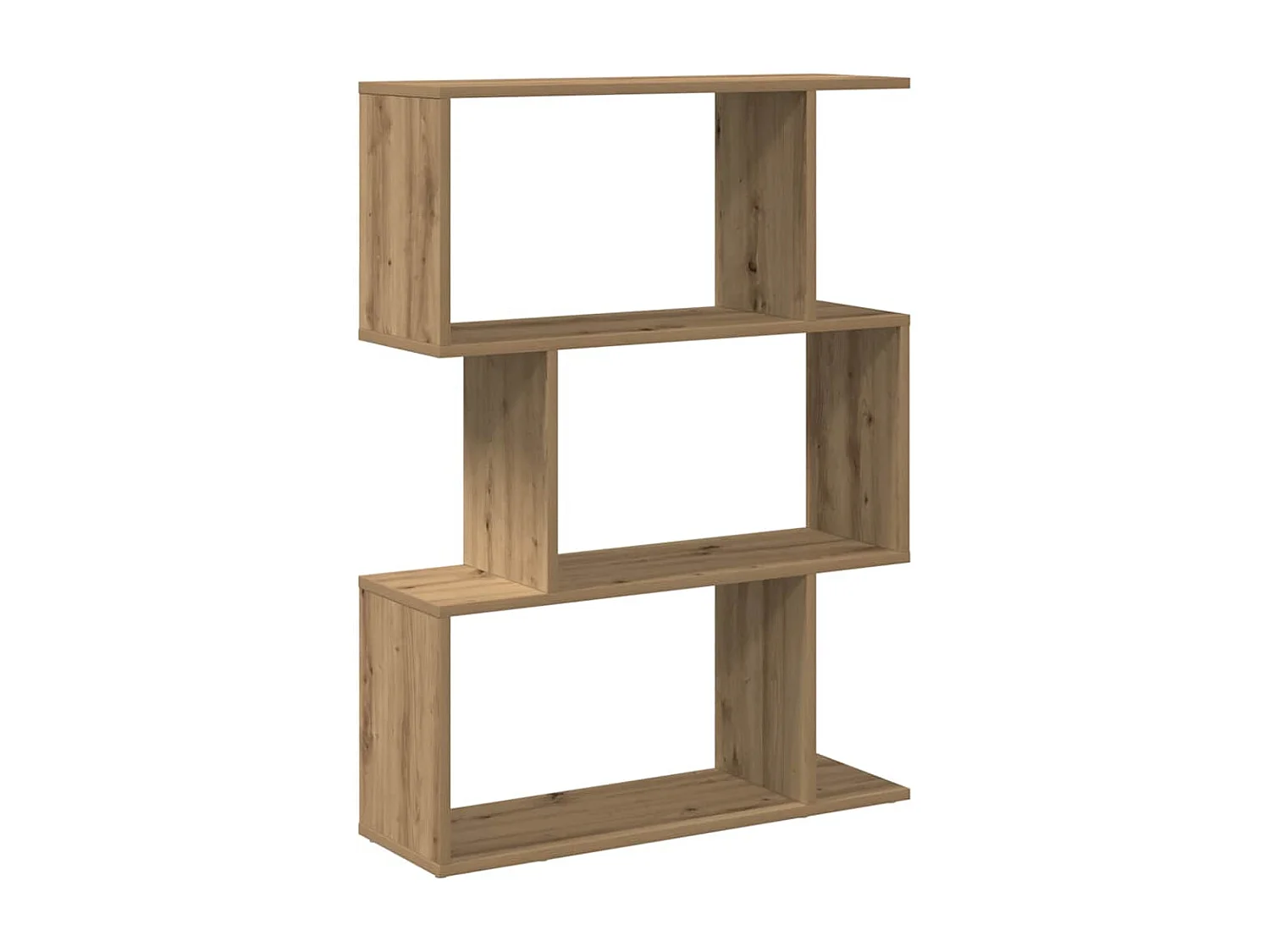 Bibliothèque séparatrice de pièce à 3 niveaux chêne artisanal