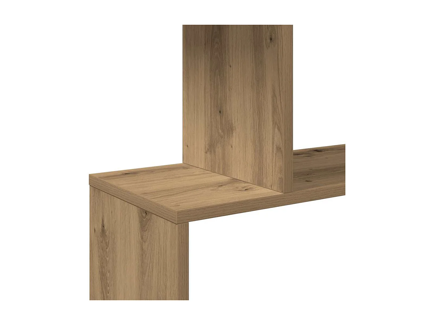 Bibliothèque séparatrice de pièce à 3 niveaux chêne artisanal