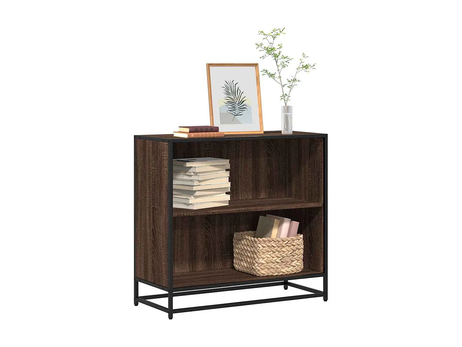 Bibliothèque chêne marron 80,5x35x76 cm bois d'ingénierie