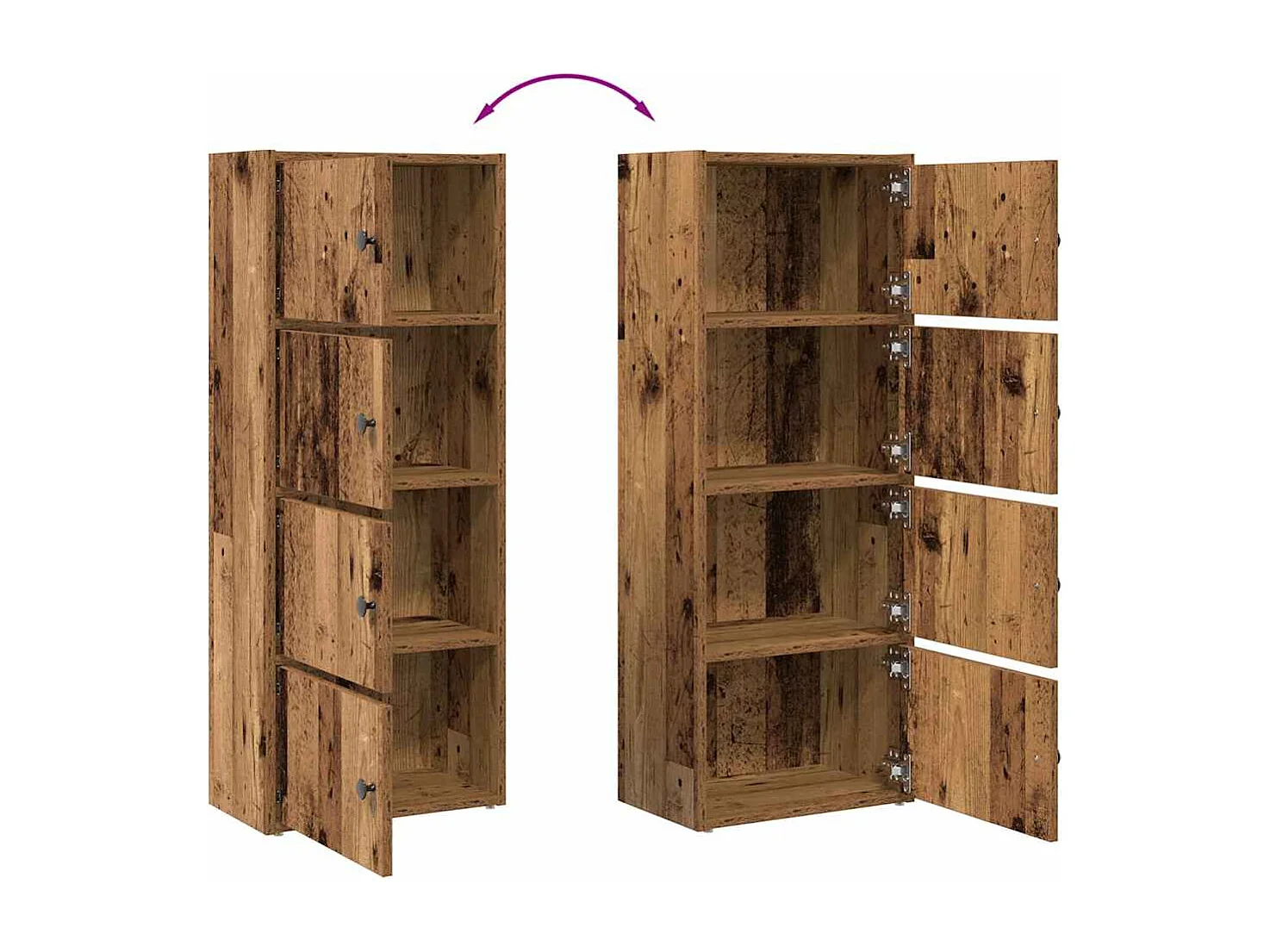 Bibliothèque vieux bois 40x24x102 cm bois d'ingénierie