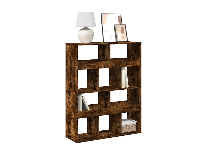 Bibliothèque chêne fumé 100x33x125,5 cm bois d'ingénierie