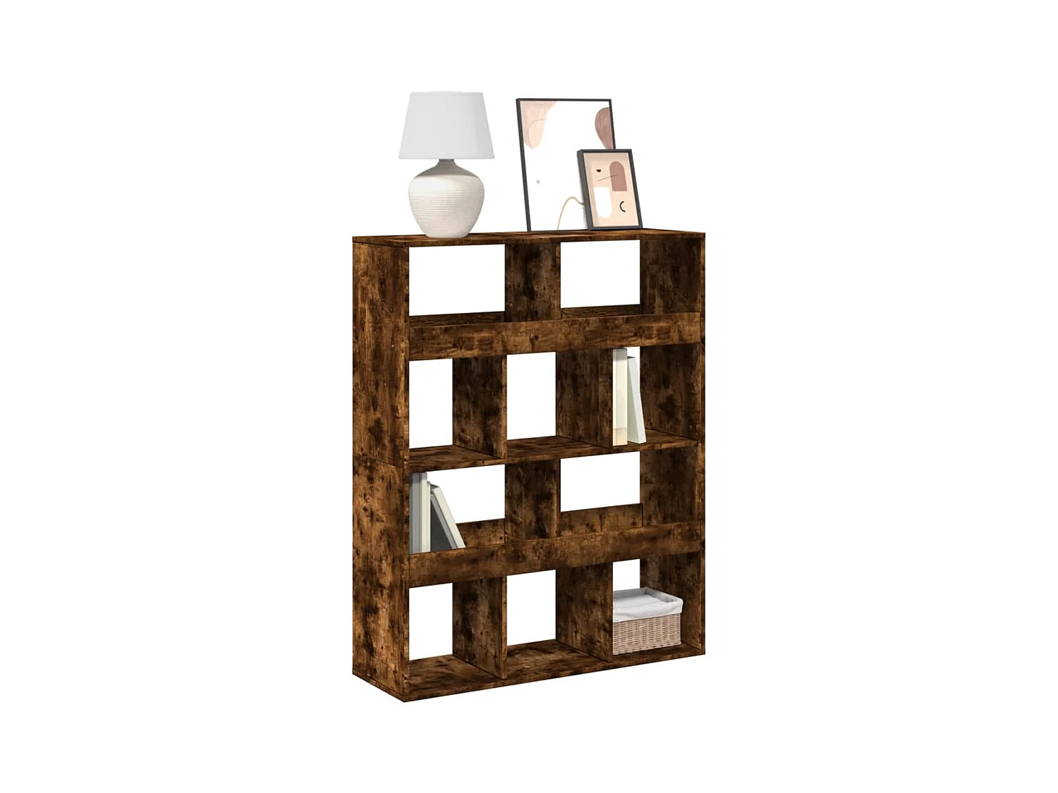 Bibliothèque chêne fumé 100x33x125,5 cm bois d'ingénierie