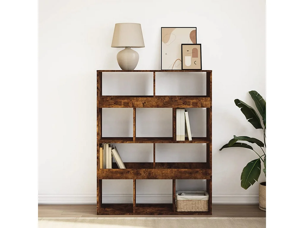 Bibliothèque chêne fumé 100x33x125,5 cm bois d'ingénierie