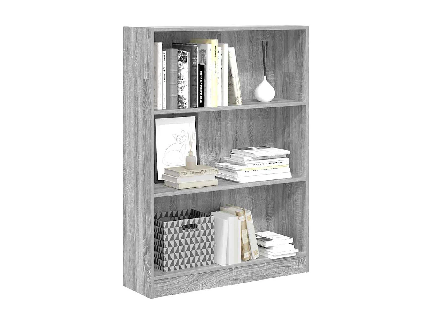 Bibliothèque sonoma gris 80x24x109 cm bois d'ingénierie