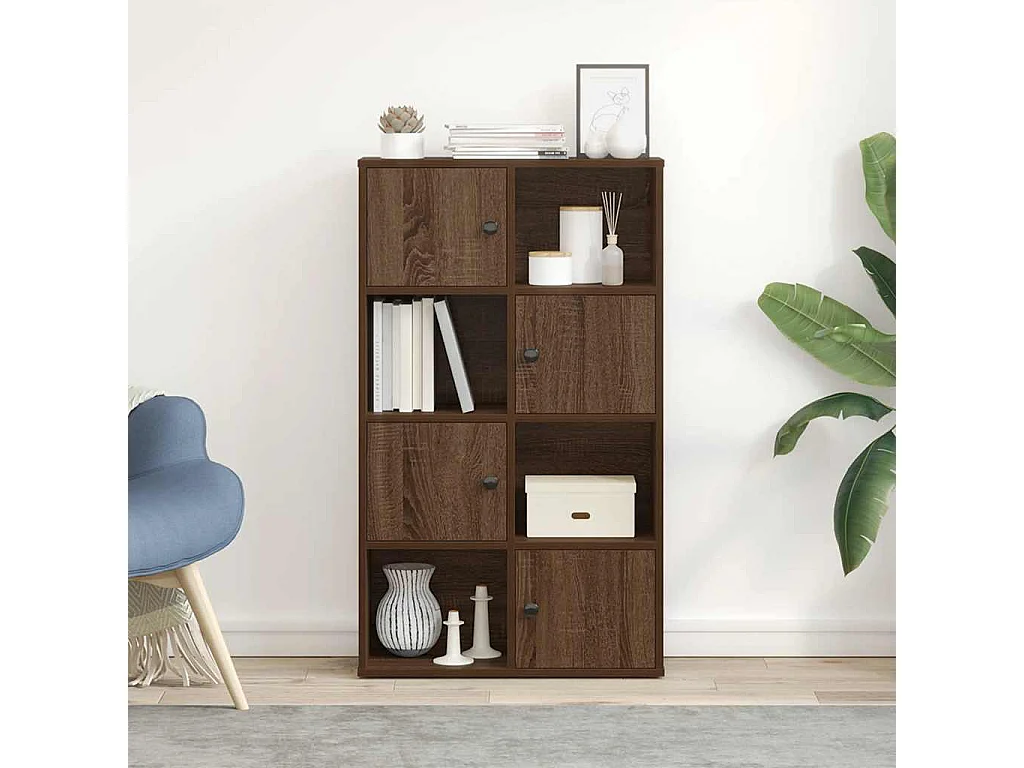 Bibliothèque chêne marron 60x24x101,5 cm bois d'ingénierie