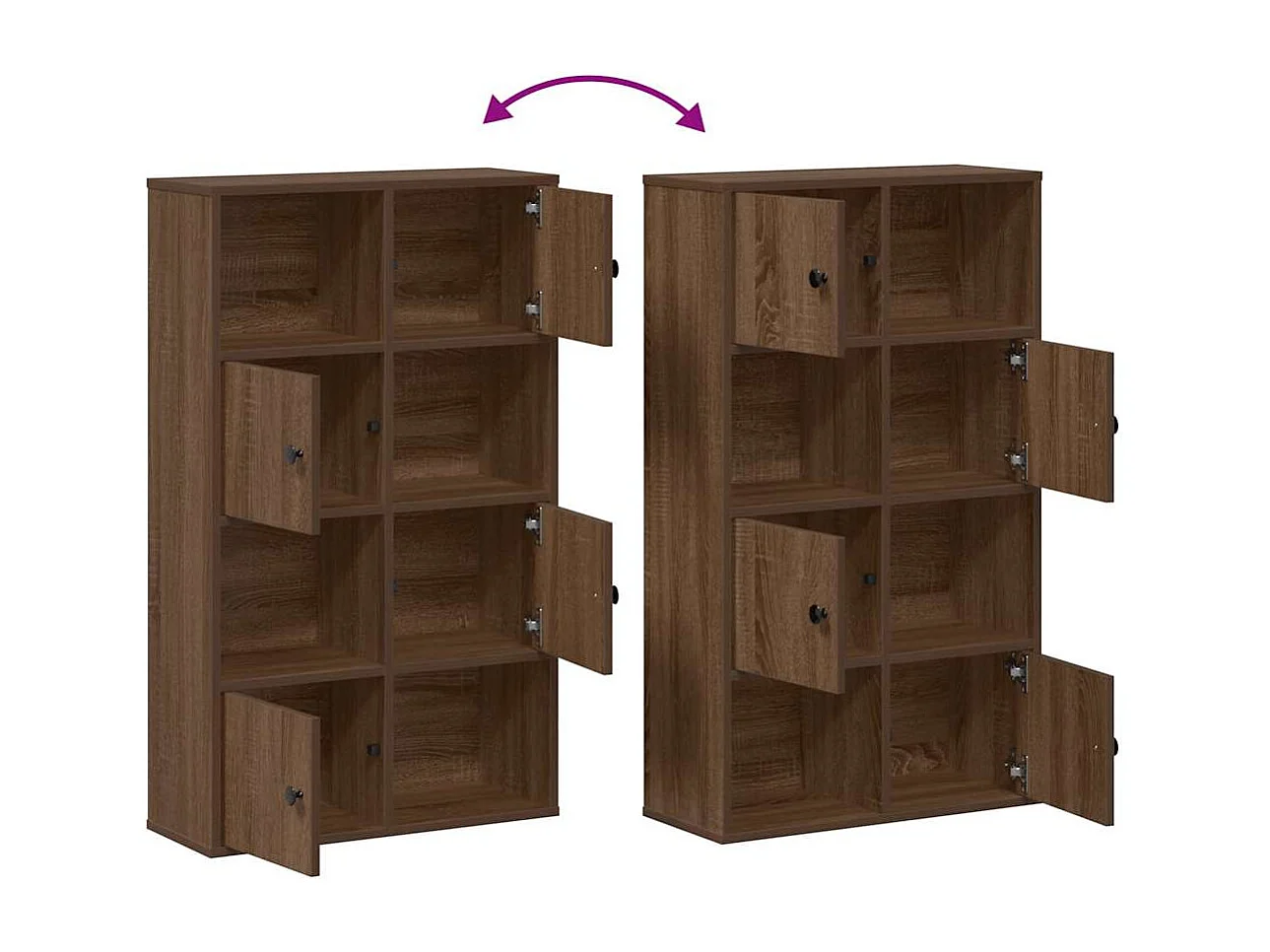 Bibliothèque chêne marron 60x24x101,5 cm bois d'ingénierie