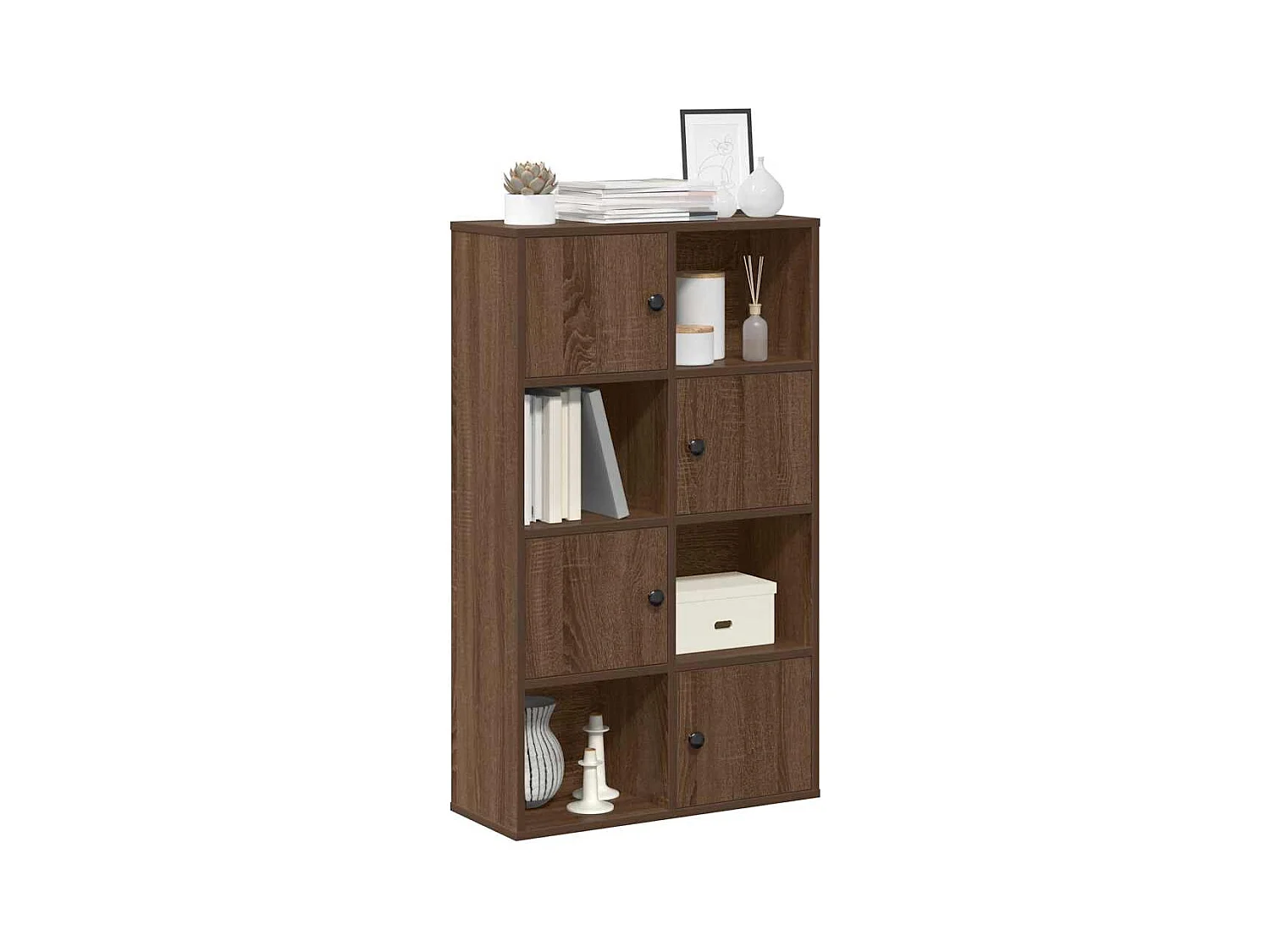 Estantería de madera de ingeniería marrón roble 60x24x101,5 cm
