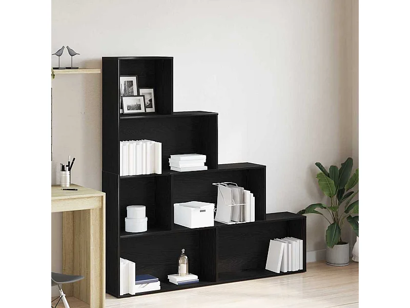 Gabinete de Livros Carvalho Preto 155 x 24 x 160 cm