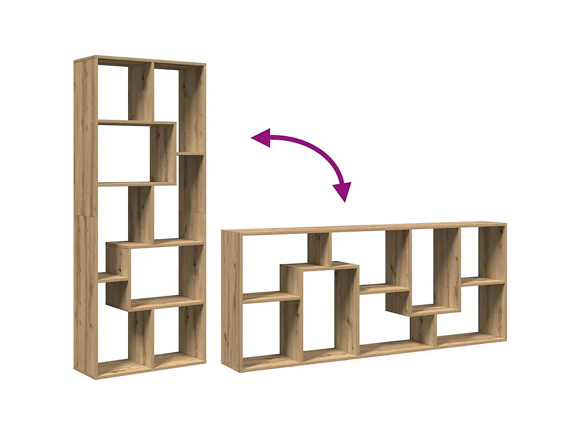 Bibliothèque séparatrice de pièce chêne artisanal 67x25x161,5 cm