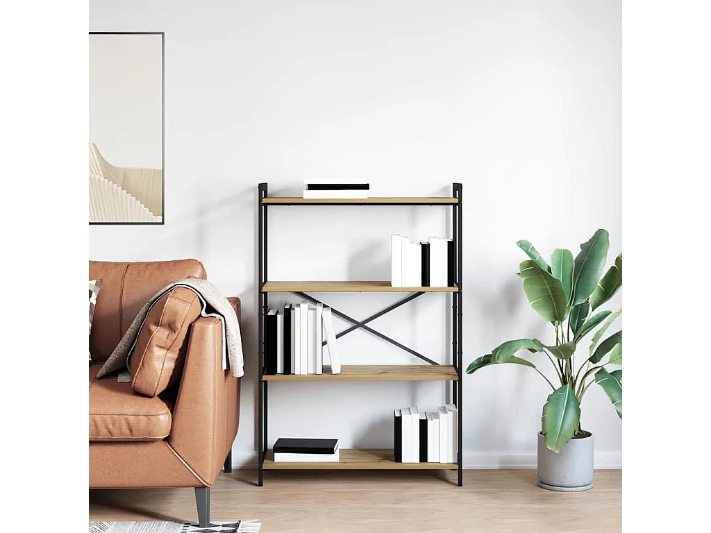 Bibliothèque chêne artisanal 80 x 30 x 118 cm Bois d'ingénierie