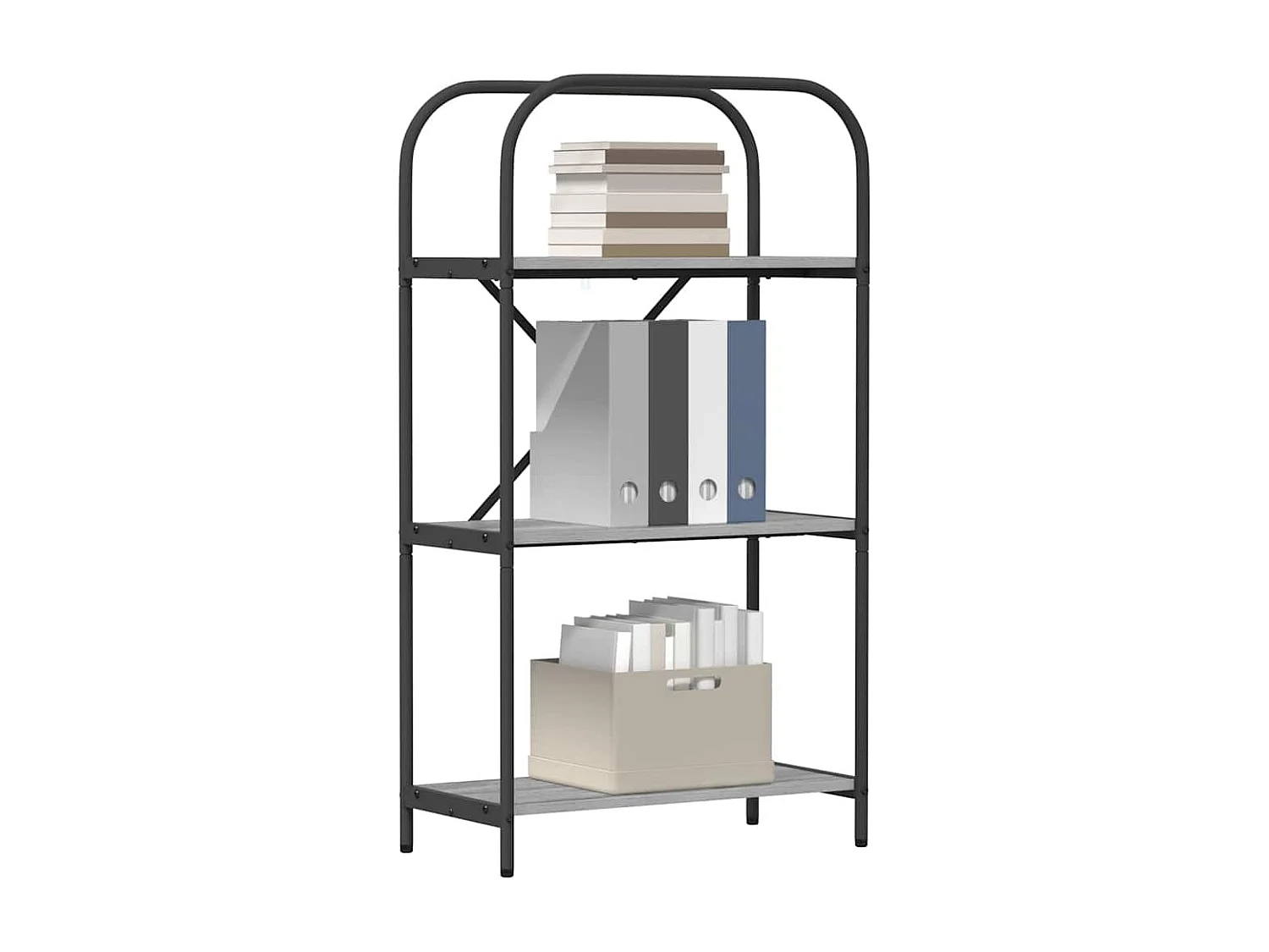 Bibliothèque Sonoma gris 60 x 30 x 109 cm Bois d'ingénierie