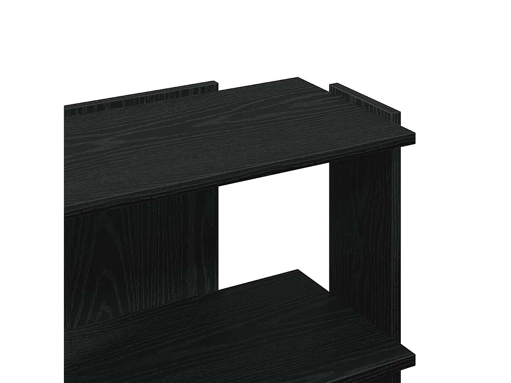 Bibliothèque à 3 niveaux noir 60x30x60 cm bois d'ingénierie