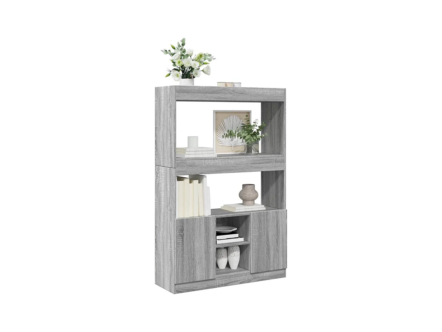 Bibliothèque sonoma gris 92x33x140 cm bois d'ingénierie