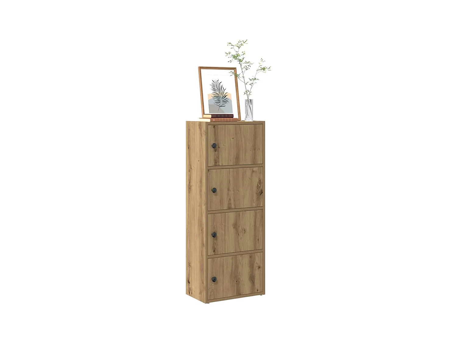 Boekenkast 40x24x102 cm bewerkt hout artisanaal eikenkleurig