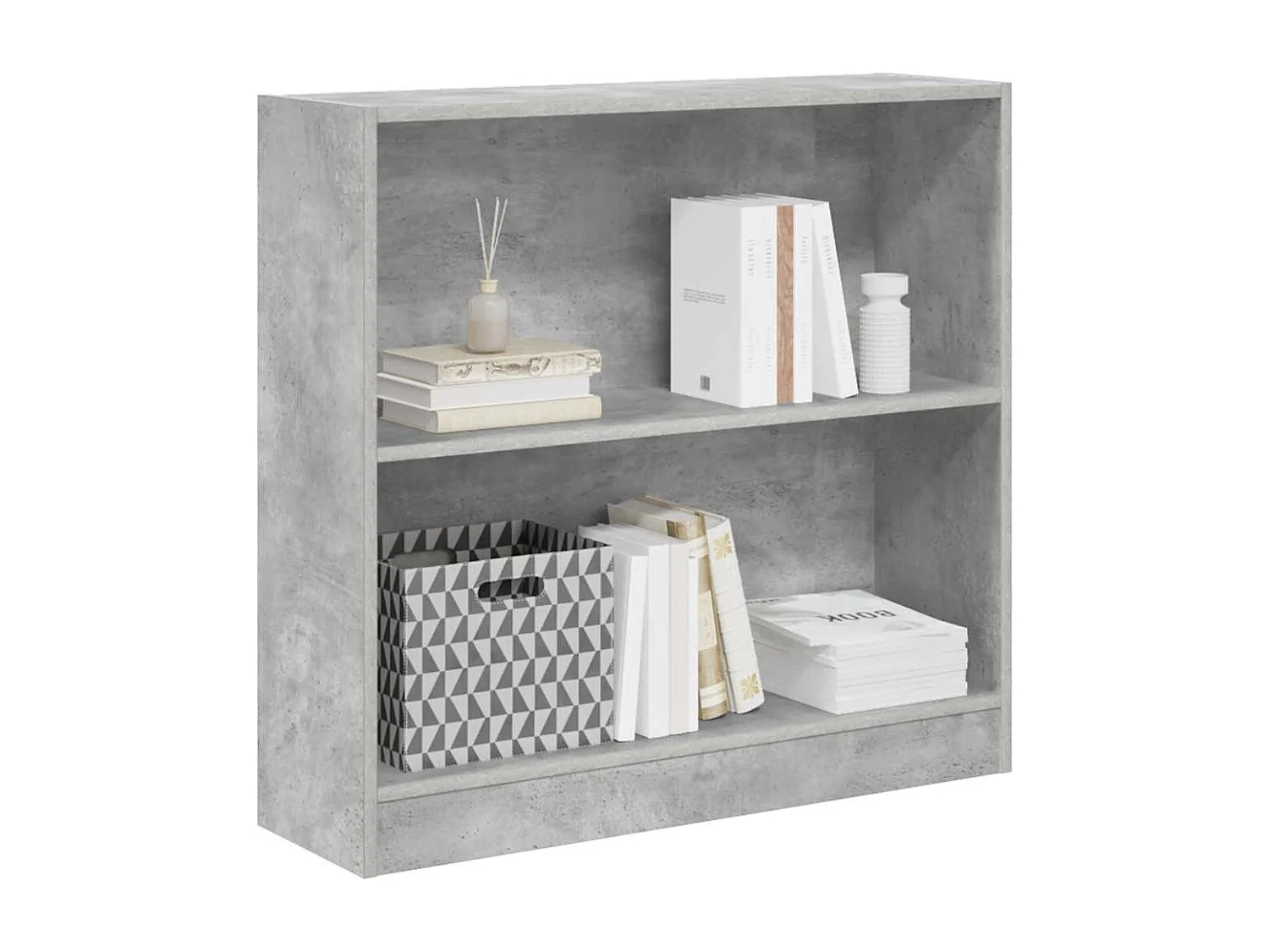 Bibliothèque Gris béton 80x24x75 cm Bois d'ingénierie