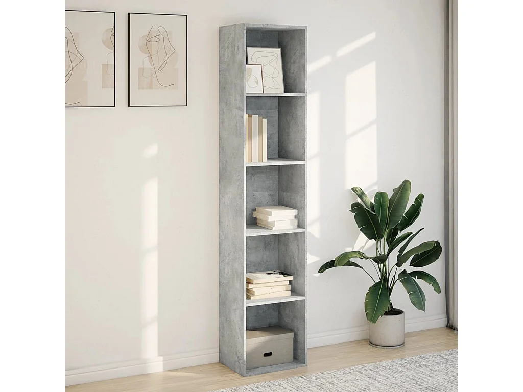 Bibliothèque gris béton 40x30x189 cm bois d'ingénierie