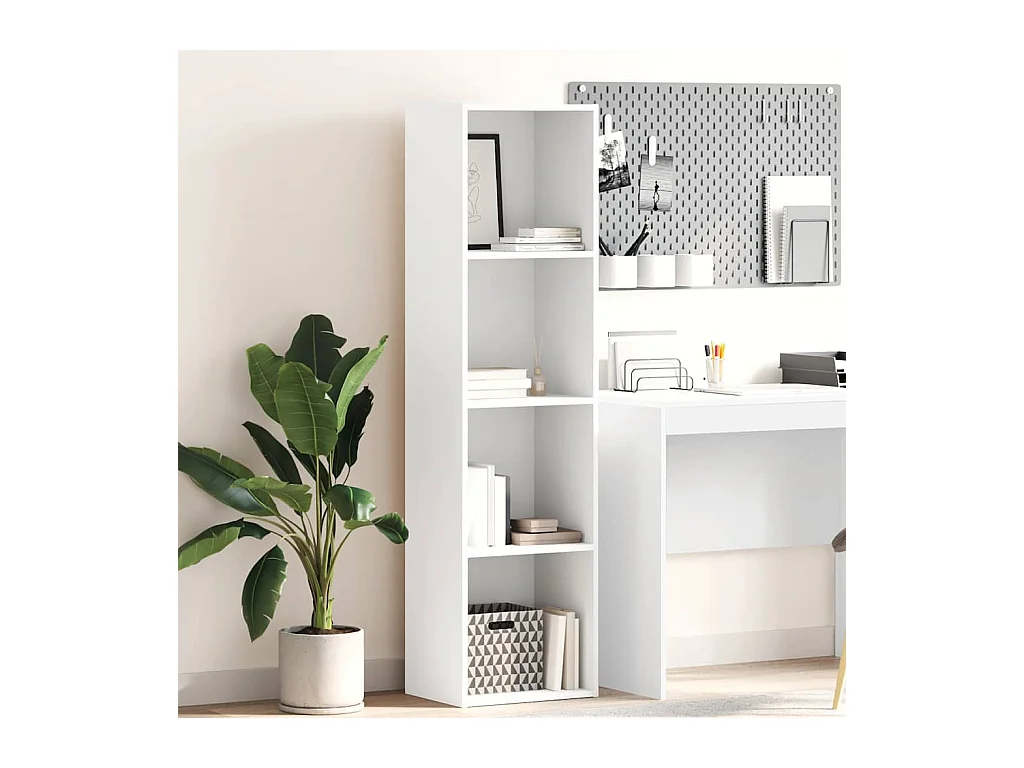 Boekenkast 40x30x152 cm bewerkt hout wit