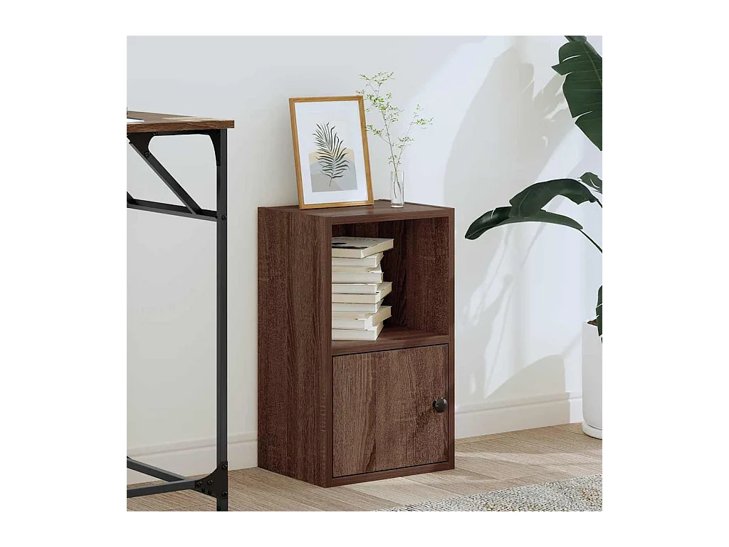 Bibliothèque chêne marron 31x24x52 cm bois d'ingénierie