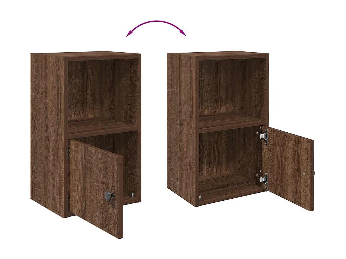 Bibliothèque chêne marron 31x24x52 cm bois d'ingénierie