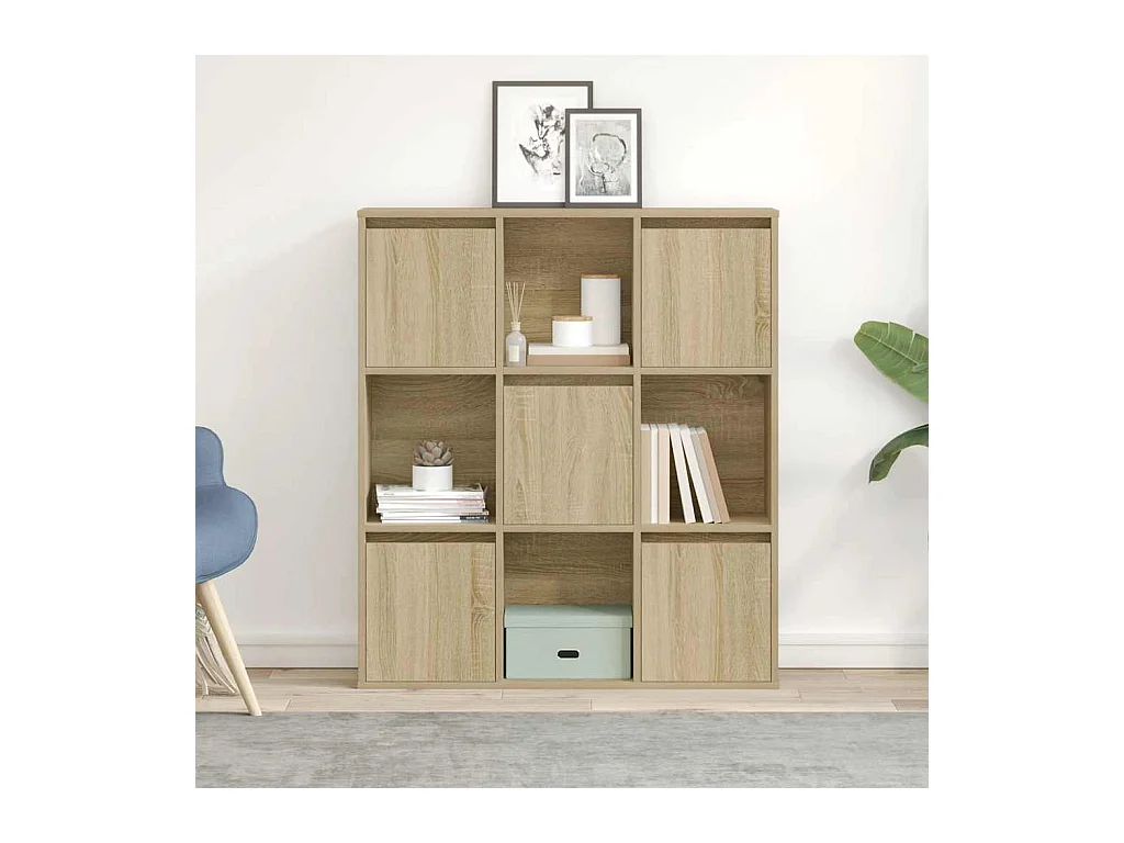 Bibliothèque chêne sonoma 89x24x101,5 cm bois d'ingénierie