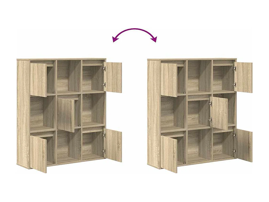 Bibliothèque chêne sonoma 89x24x101,5 cm bois d'ingénierie