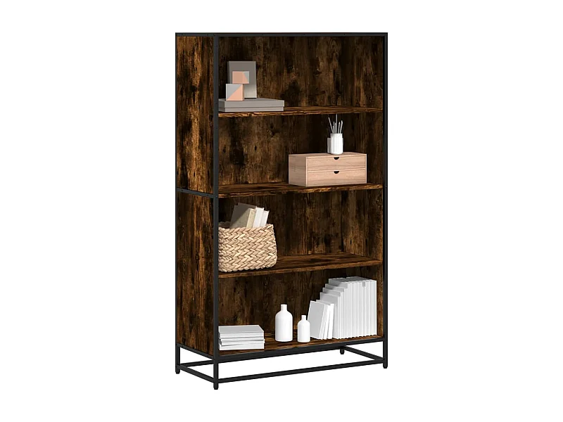 Bibliothèque chêne fumé 80,5x35x139 cm bois d'ingénierie