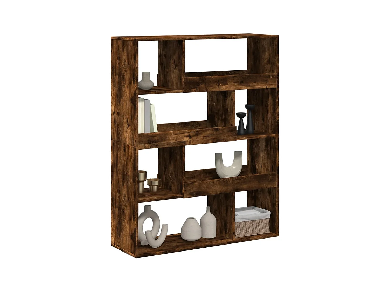 Bibliothèque chêne fumé 100x33x125,5 cm bois d'ingénierie