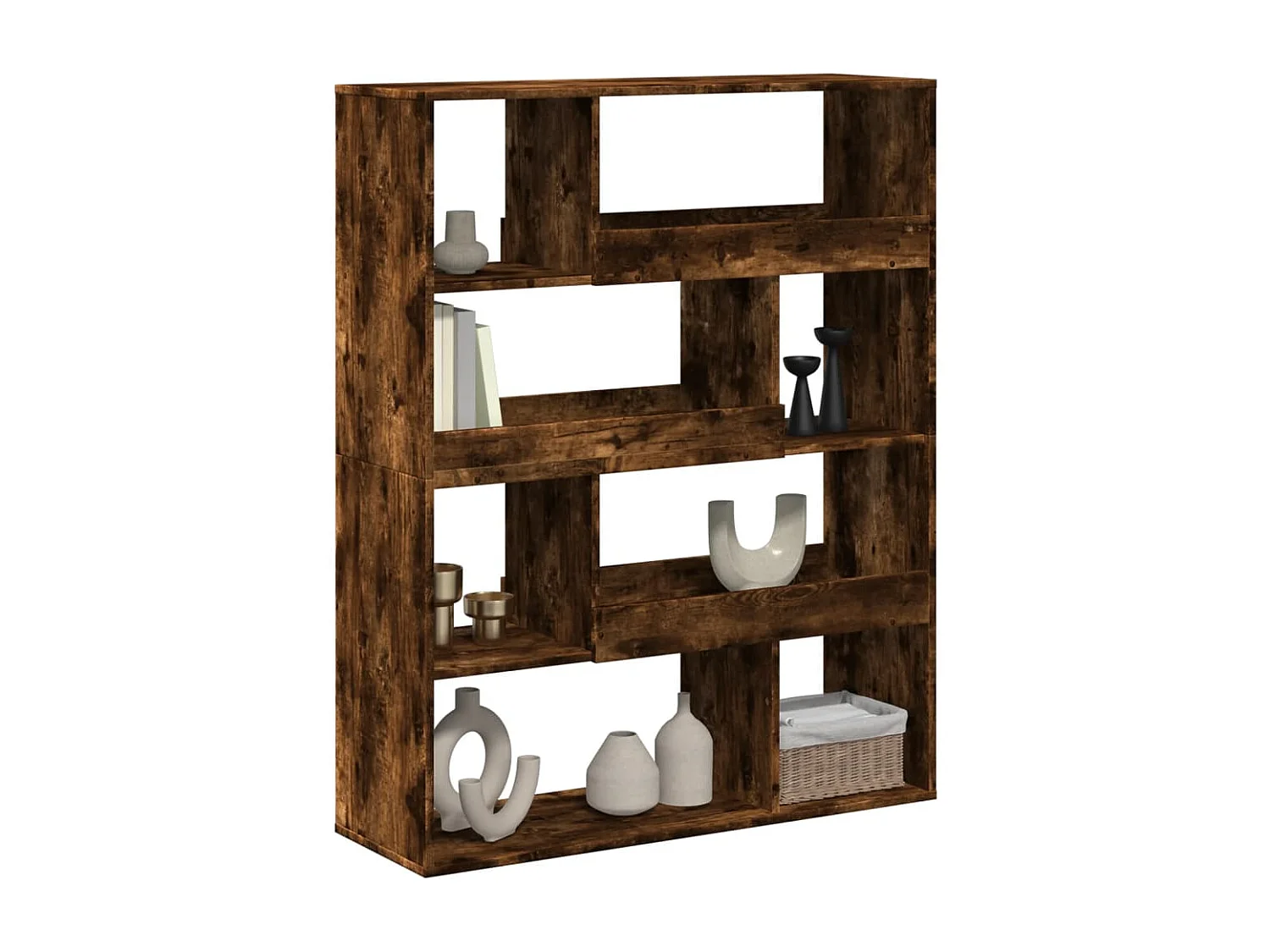 Bibliothèque chêne fumé 100x33x125,5 cm bois d'ingénierie