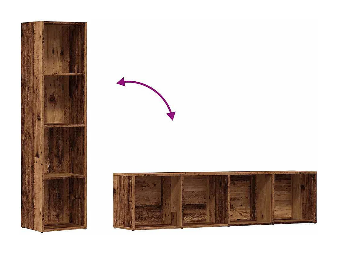 Bibliothèque vieux bois 36x30x143 cm Bois d'ingénierie