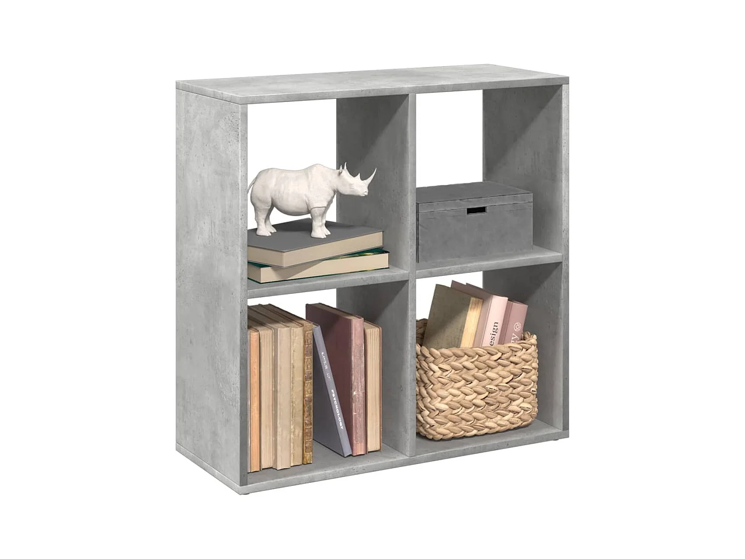 Bibliothèque séparatrice de pièce gris béton 69,5x29x69,5 cm