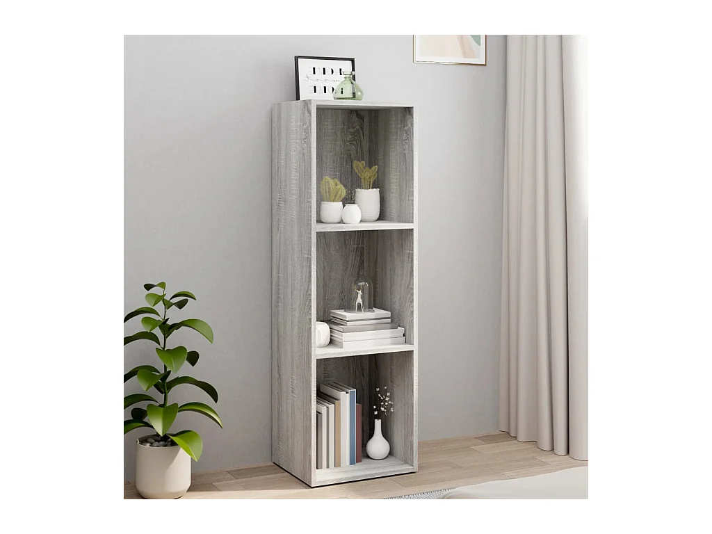 Estantería/mueble de TV contrachapada gris Sonoma 36x30x114 cm