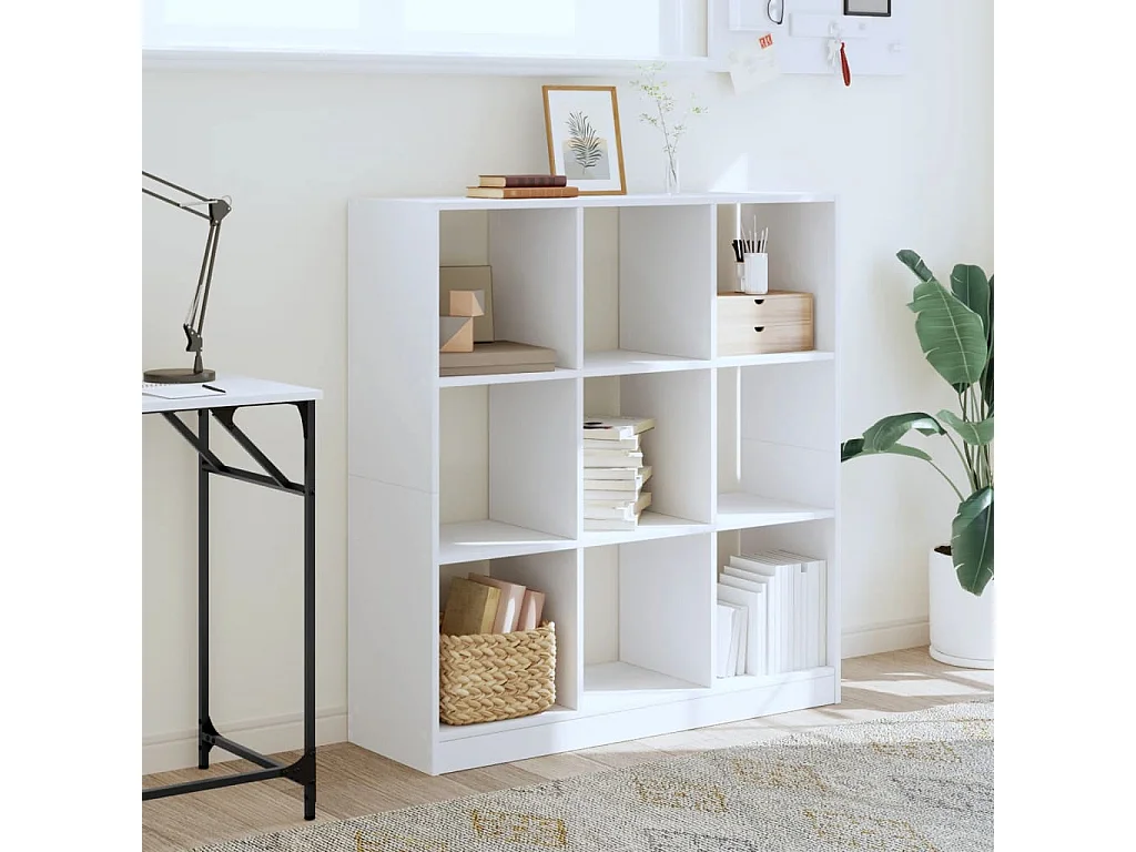 Bibliothèque blanc 102x32x108 cm bois d'ingénierie