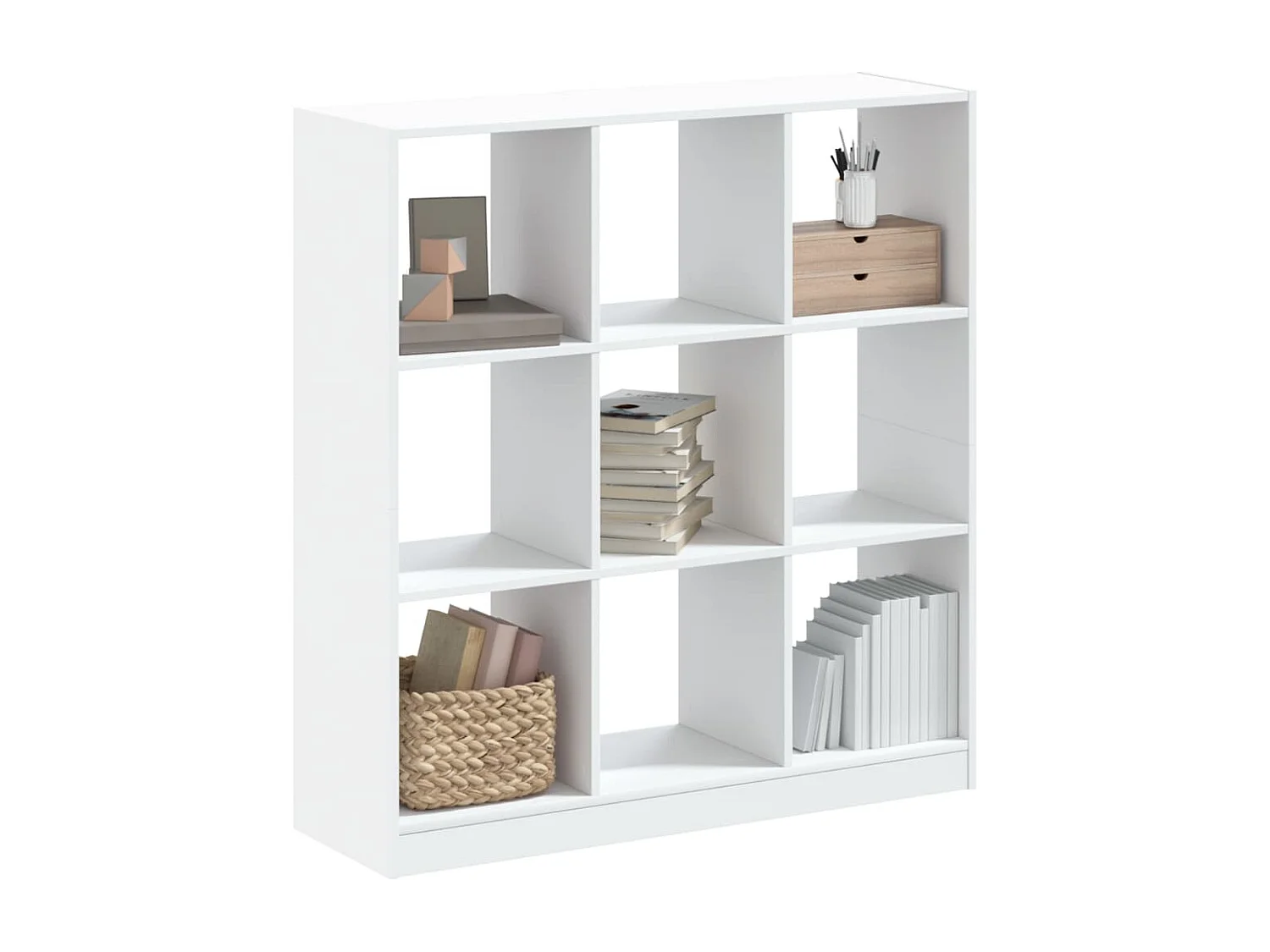 Estantería de madera de ingeniería blanca 102x32x108 cm