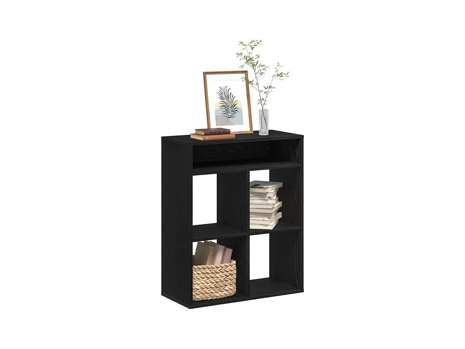 Bibliothèque noir 66x31x80 cm bois d'ingénierie