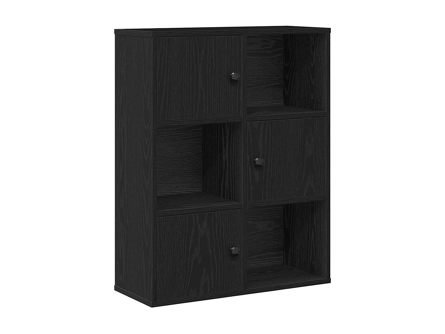 Bibliothèque chêne noir 60x24x76,5 cm bois d'ingénierie