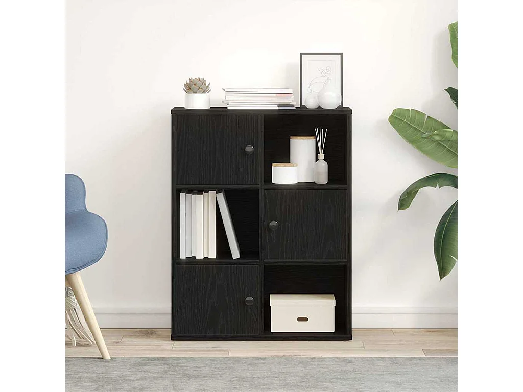 Bibliothèque chêne noir 60x24x76,5 cm bois d'ingénierie