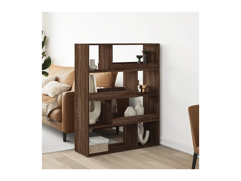 Estantería de madera de ingeniería marrón roble 100x33x125,5 cm