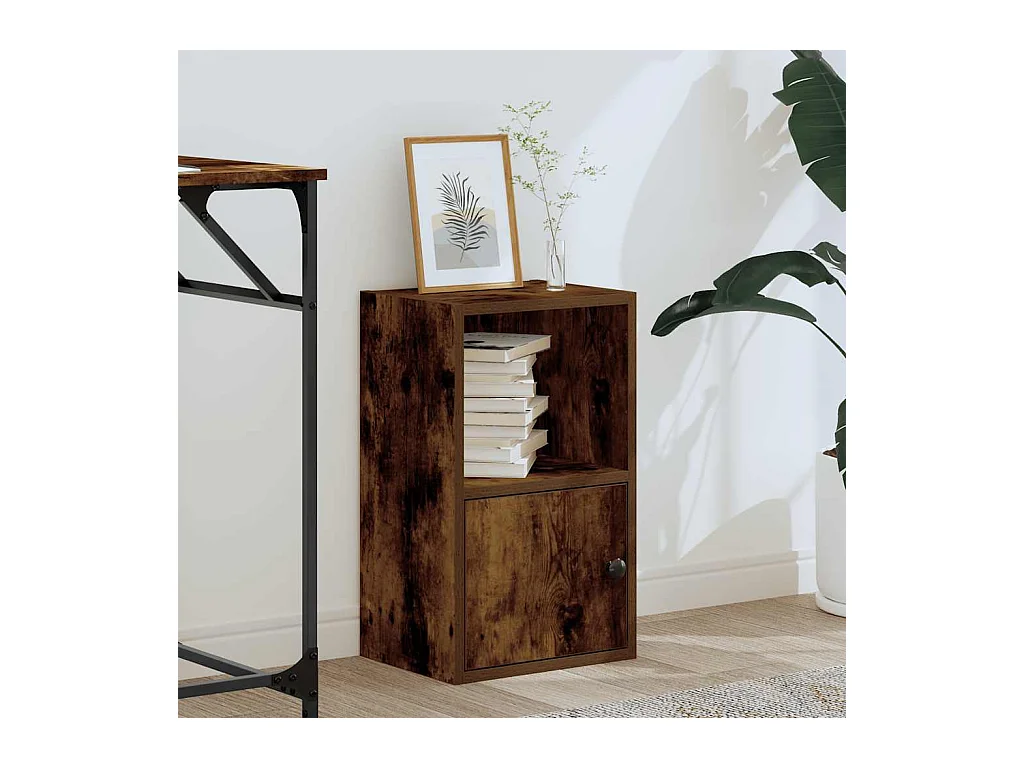 Bibliothèque chêne fumé 31x24x52 cm bois d'ingénierie