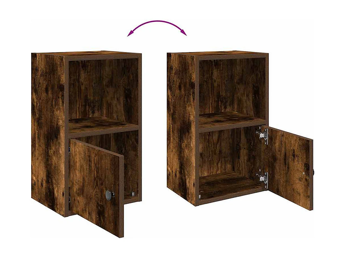 Bibliothèque chêne fumé 31x24x52 cm bois d'ingénierie