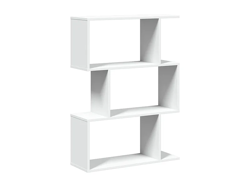 Librería divisor 3 niveles madera ingeniería blanco 70x24x97 cm