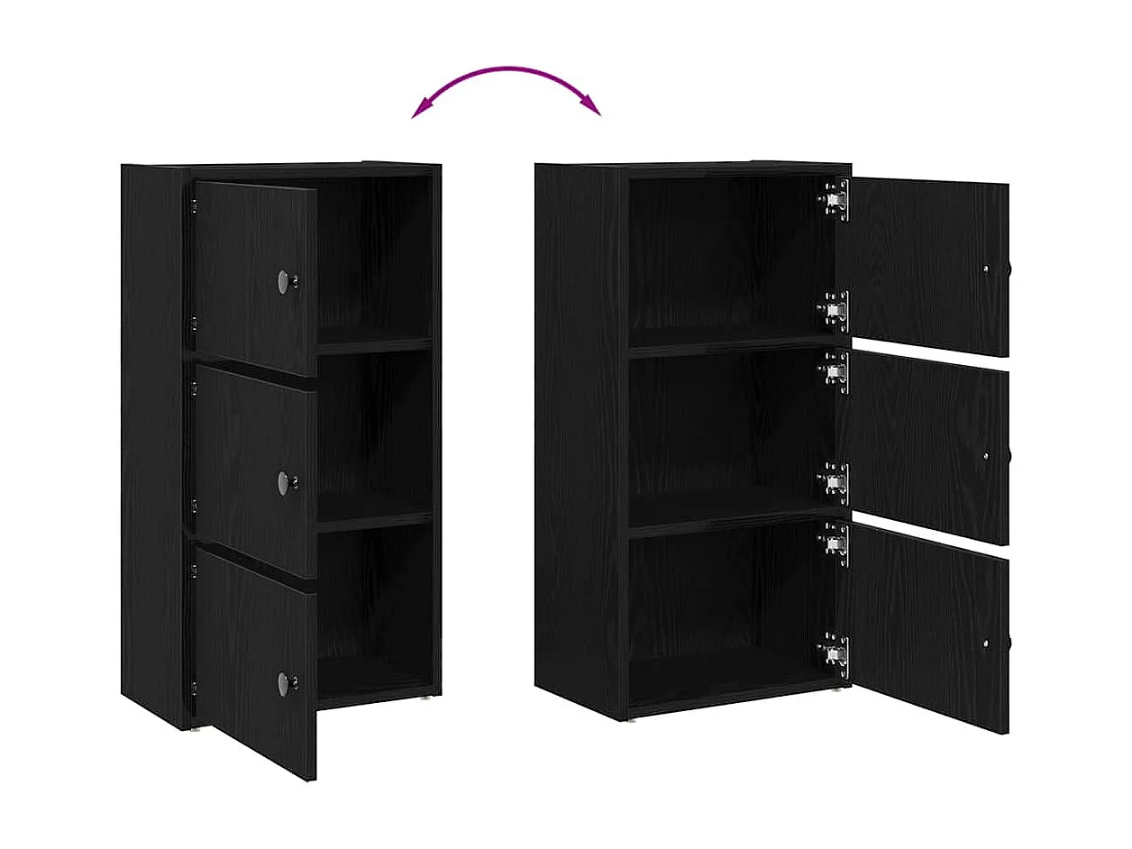 Bibliothèque chêne noir 40x24x77 cm bois d'ingénierie