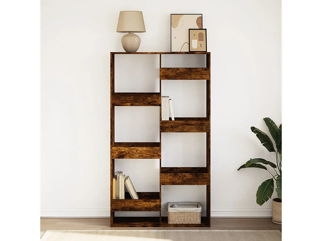 Bibliothèque chêne fumé 100x33x175 cm bois d'ingénierie