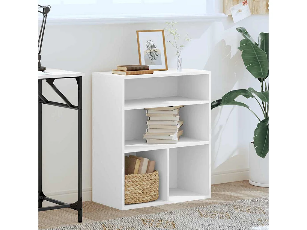 Estantería librería madera de ingeniería blanca 60x30x71,5 cm