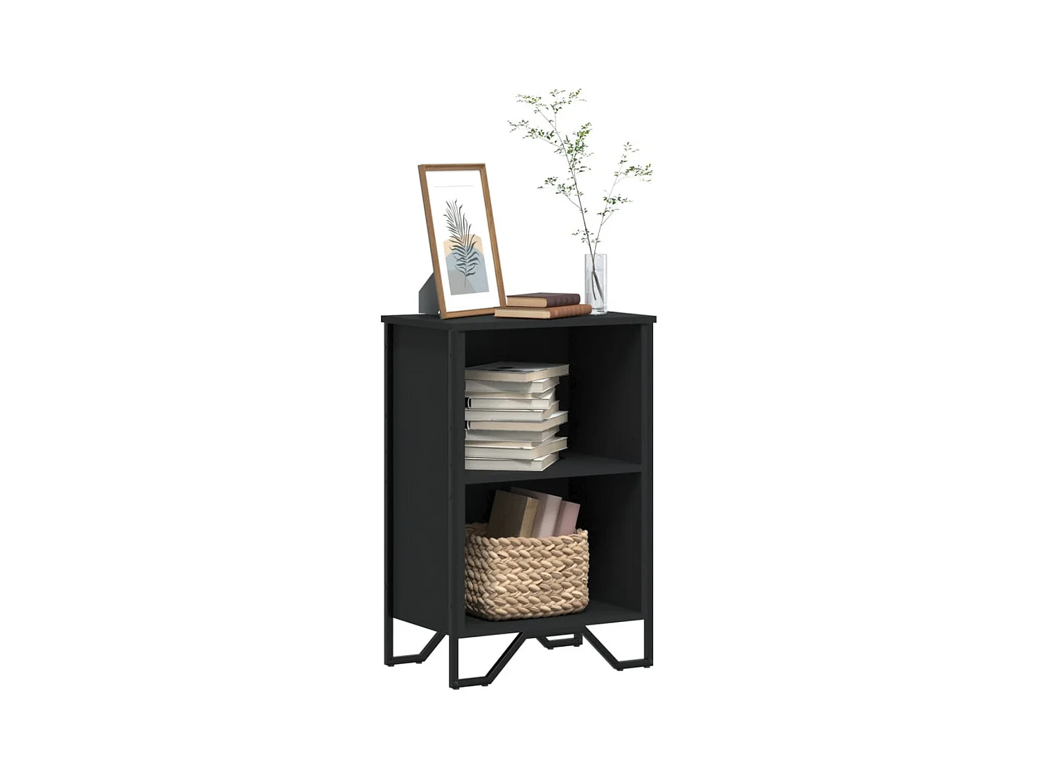 Estantería madera de ingeniería negro 50x31x74,5 cm