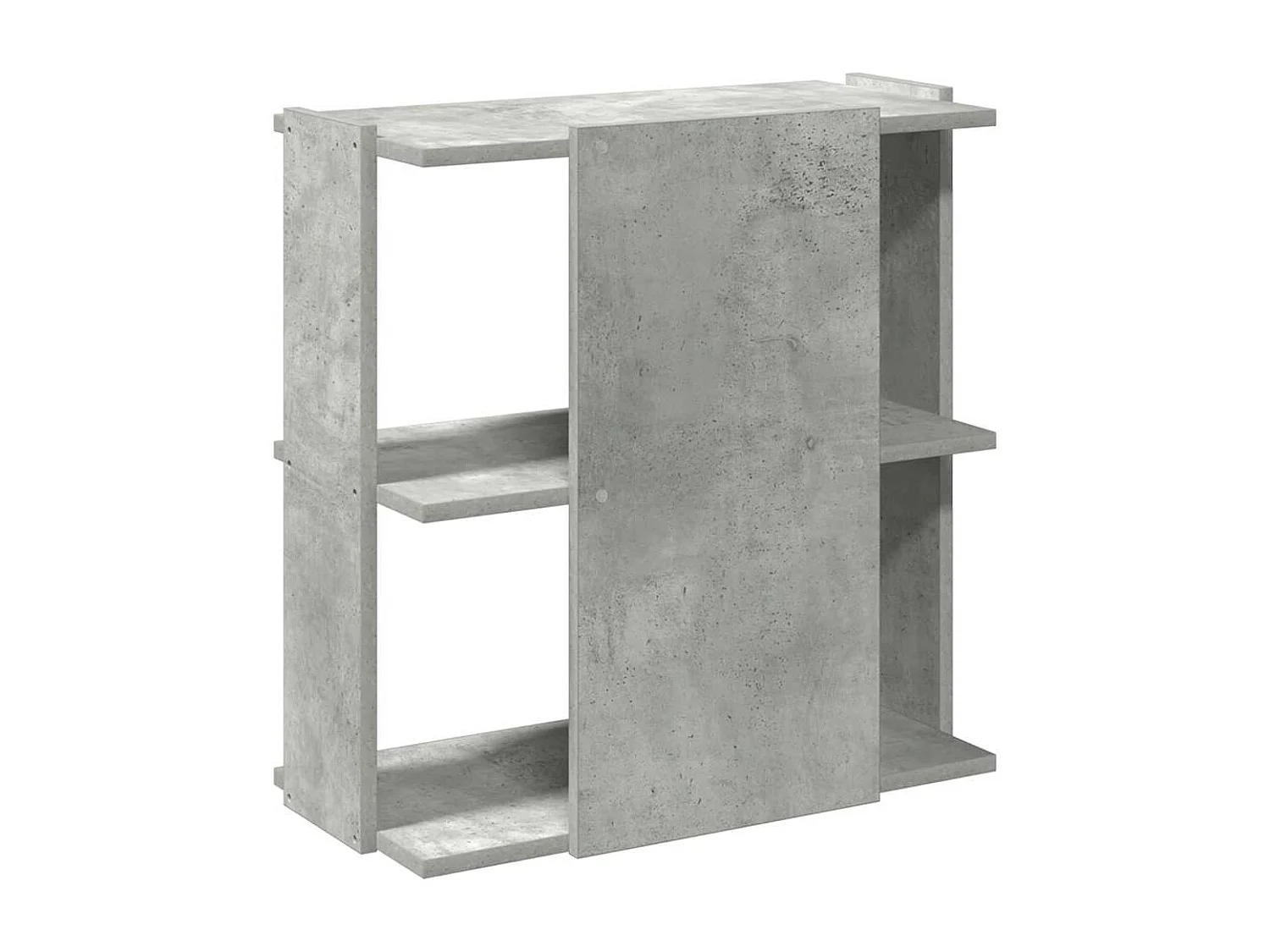 Bibliothèque à 3 niveaux gris béton 60x30x60 cm bois ingénierie