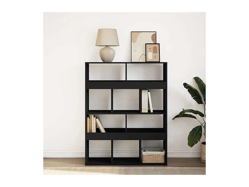 Bibliothèque noir 100x33x125,5 cm bois d'ingénierie